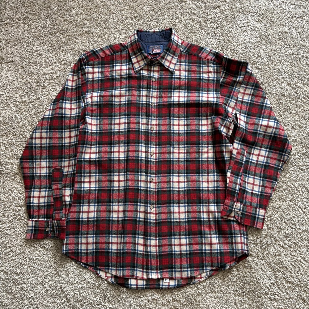Vintage 1970s Pendleton Wool Flannel Shirt Men's Large Multi Color